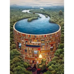 Puzzle Compact 1000 pièces : Bibliodame - Clementoni