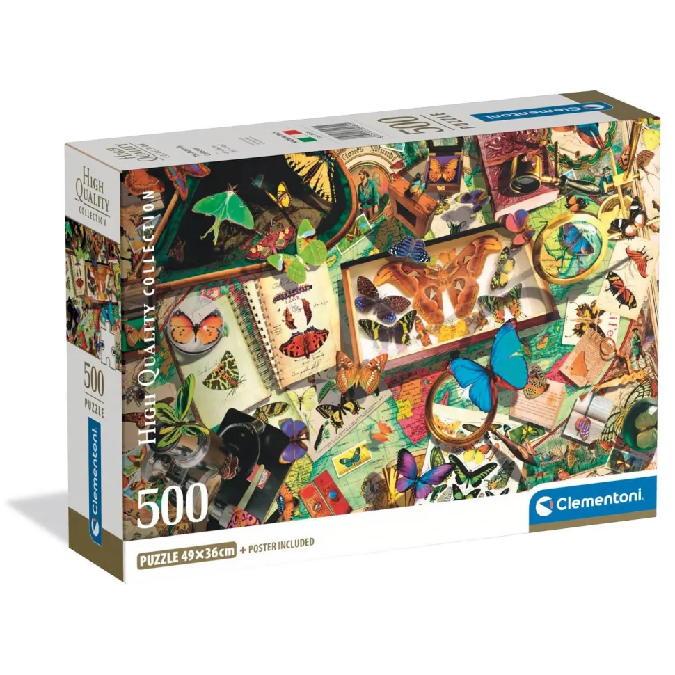 Puzzle Compact 500 pièces : Collectionneur de Papillons - Clementoni