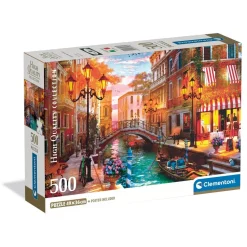 Puzzle Compact 500 pièces : Coucher de soleil sur Venise - Clementoni