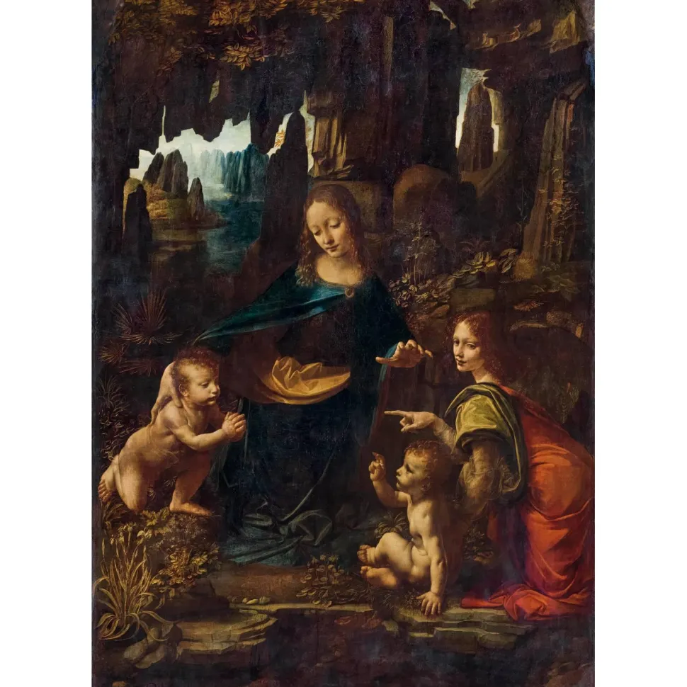 Puzzle Compact 1000 pièces : De Vinci - La Vierge aux Rochers - Clementoni
