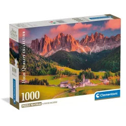 Puzzle Compact 1000 pièces : Dolomites Magiques - Clementoni
