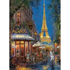 Puzzle Compact 500 pièces : La Nuit au Café Eiffel - Clementoni