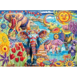 Puzzle Compact 500 pièces : Le Carnaval des Éléphants - Clementoni