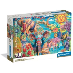 Puzzle Compact 500 pièces : Le Carnaval des Éléphants - Clementoni