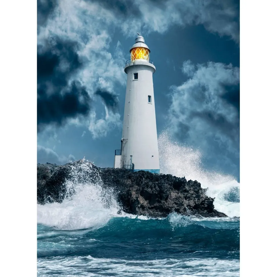 Puzzle Compact 1000 pièces : Phare dans la tempête - Clementoni