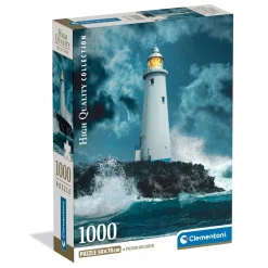 Puzzle Compact 1000 pièces : Phare dans la tempête - Clementoni