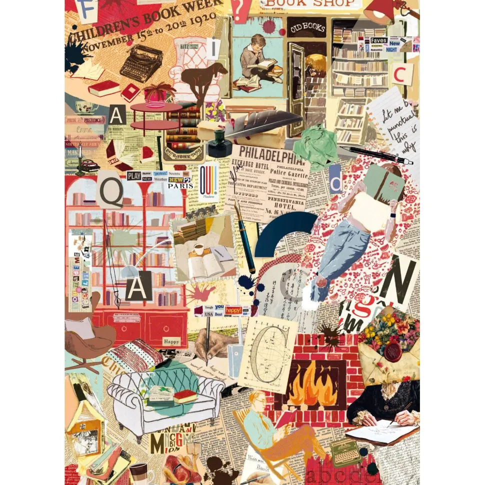 Puzzle Compact 1000 pièces : Plus c'est plus : Livres et écriture - Clementoni