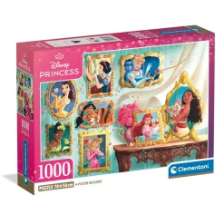 Puzzle Compact 1000 pièces : Princesses Disney - Clementoni