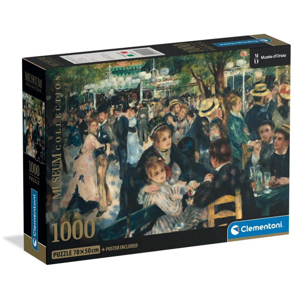 Puzzle Compact 1000 pièces : Renoir - Bal du Moulin - Clementoni