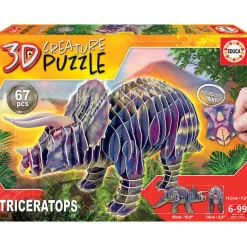 Puzzle Creature 3D 67 pièces : Triceratops - Educa