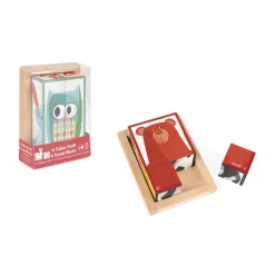 Puzzle cubes : 6 pièces : Animaux de la forêt Zigolos - Janod