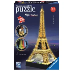 Puzzle 3D 216 pièces : La Tour Eiffel de nuit - Ravensburger
