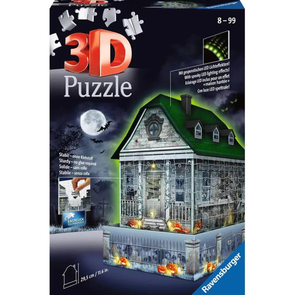 Puzzle 3D 216 pièces : Maison hantée d'Halloween - Ravensburger