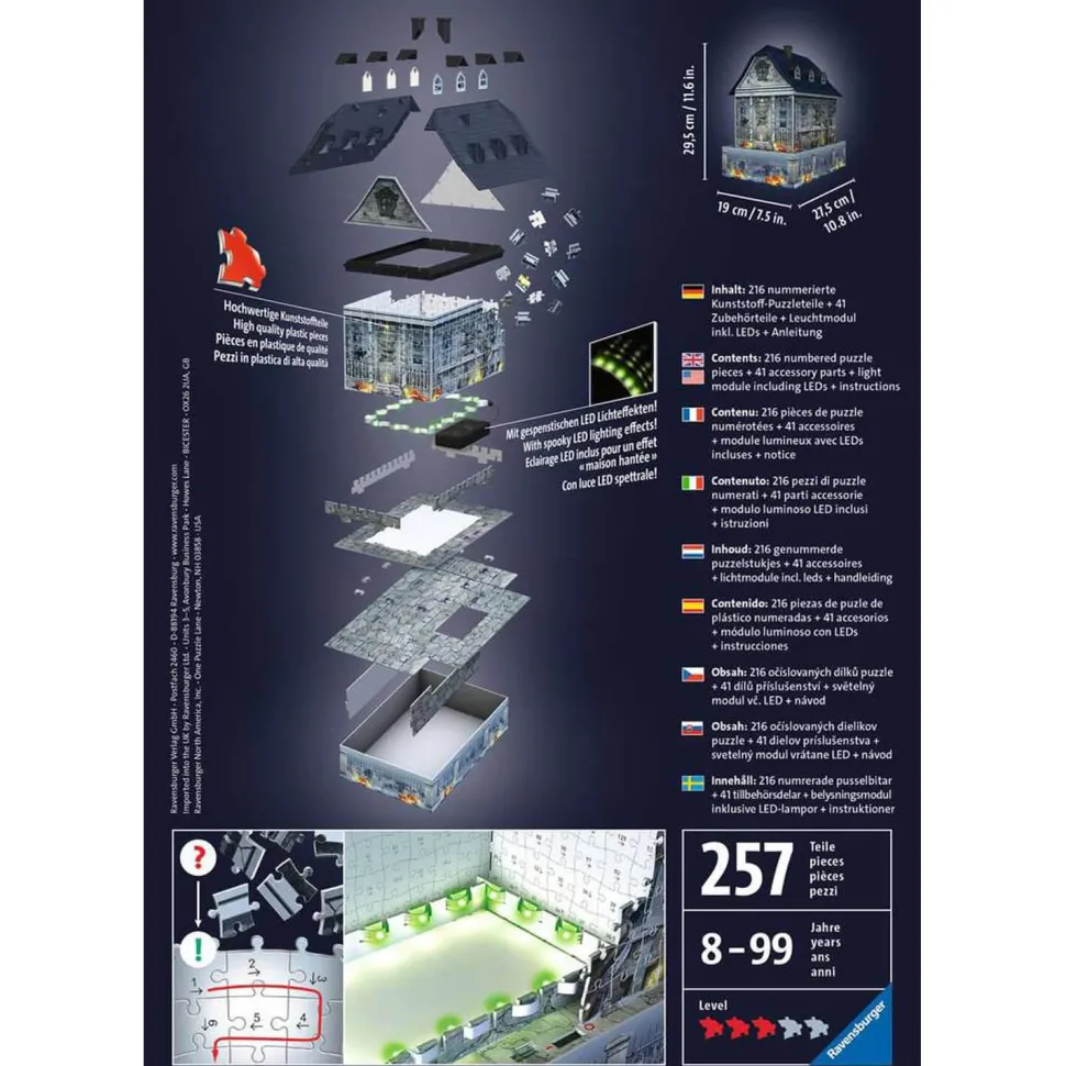 Puzzle 3D 216 pièces : Maison hantée d'Halloween - Ravensburger