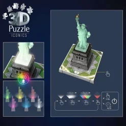 Puzzle 3D Iconics : Statue de la Liberté illuminée - Ravensburger