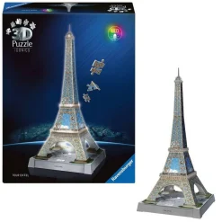 Puzzle 3D Iconics : Tour Eiffel illuminée - Ravensburger