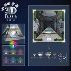 Puzzle 3D Iconics : Tour Eiffel illuminée - Ravensburger