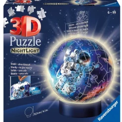 Puzzle 3D rond lumineux 72 pièces : astronaute - Ravensburger