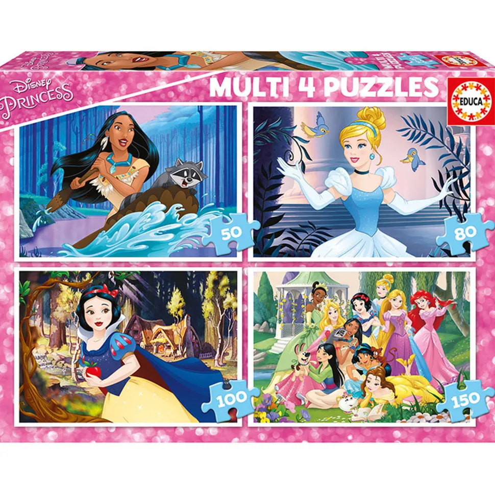 Puzzle de 50 à 150 pièces : 4 puzzles : Princesses Disney - Educa