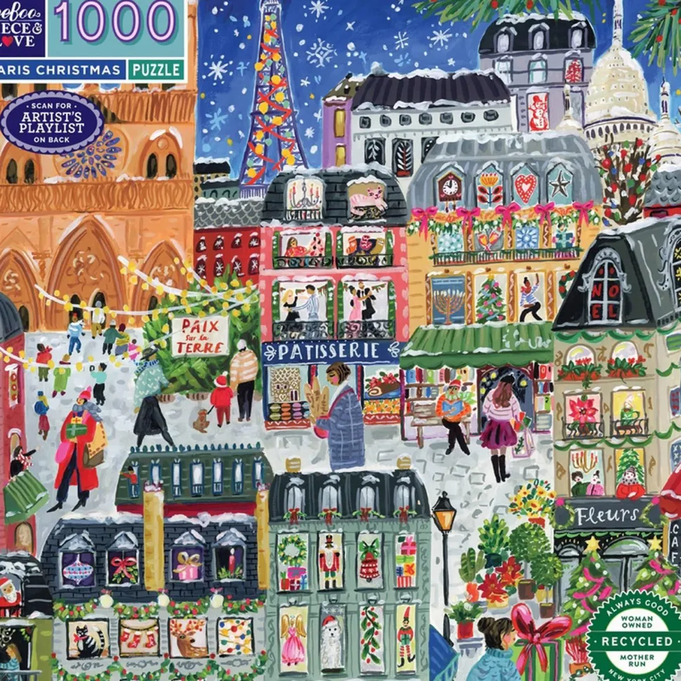 Puzzle de 1000 pièces : Noël à Paris - Eeboo