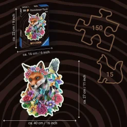 Puzzle en bois 150 pièces : Forme : Renard coloré - Ravensburger