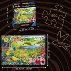 Puzzle en bois 500 pièces : Jardin de la nature - Ravensburger