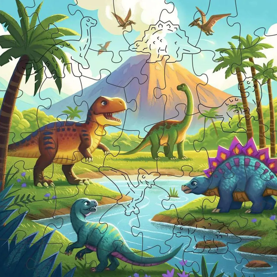 Puzzle en bois 44 pièces : Les dinosaures - Ravensburger