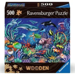Puzzle en bois 500 pièces : Monde marin coloré - Ravensburger