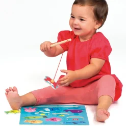 Puzzle encastrement en bois magnétique : La Pêche - Diset