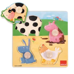 Puzzle encastrement en bois : Les animaux de la ferme - Diset