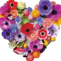 Puzzle forme 750 pièces : Cœur de fleurs - Galison