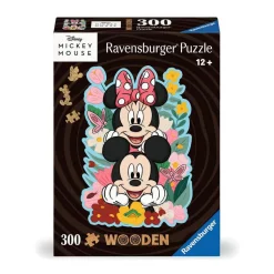 Puzzle forme 300 pièces en bois : Mickey et Minnie - Ravensburger