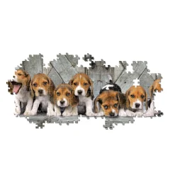 Puzzle panoramique 1000 pièces + poster : Beagles - Clementoni