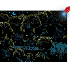 Puzzle phosphorescent 24 pièces : Puzzle magique : La forêt - Janod