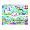 PUZZLE PROGRESSIF MULTI 4 EN 1 JUNIOR - AMIS FANTASTIQUES - Educa
