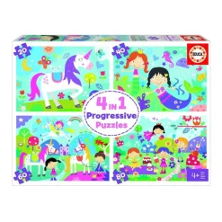 PUZZLE PROGRESSIF MULTI 4 EN 1 JUNIOR - AMIS FANTASTIQUES - Educa