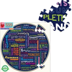 Puzzle rond 500 pièces : 100 grands mots - Eeboo