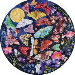 Puzzle rond 500 pièces : Papillons de nuit - Eeboo