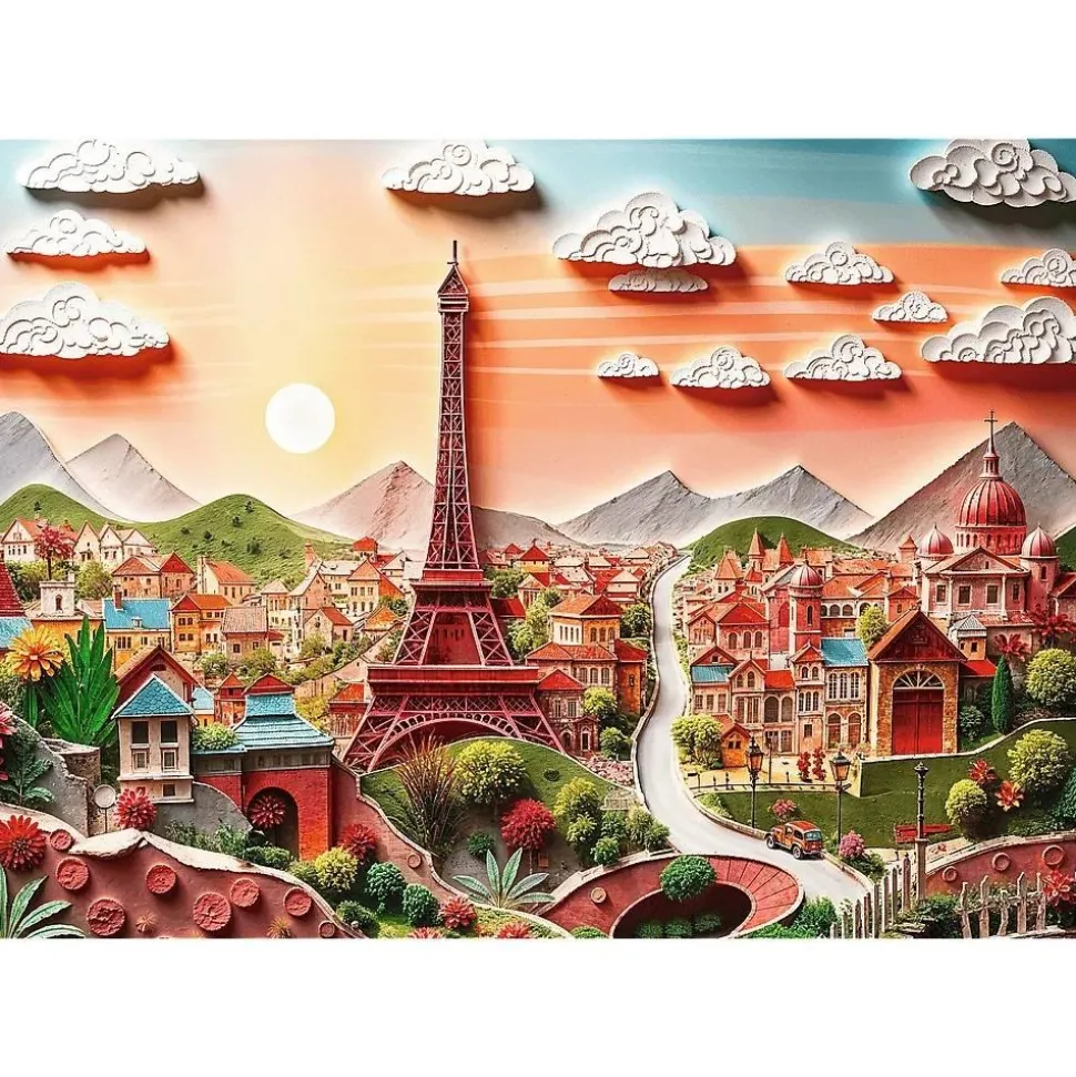 Puzzles 1000 pièces : 40e anniversaire - Paper Art 3D : Paris - Trefl