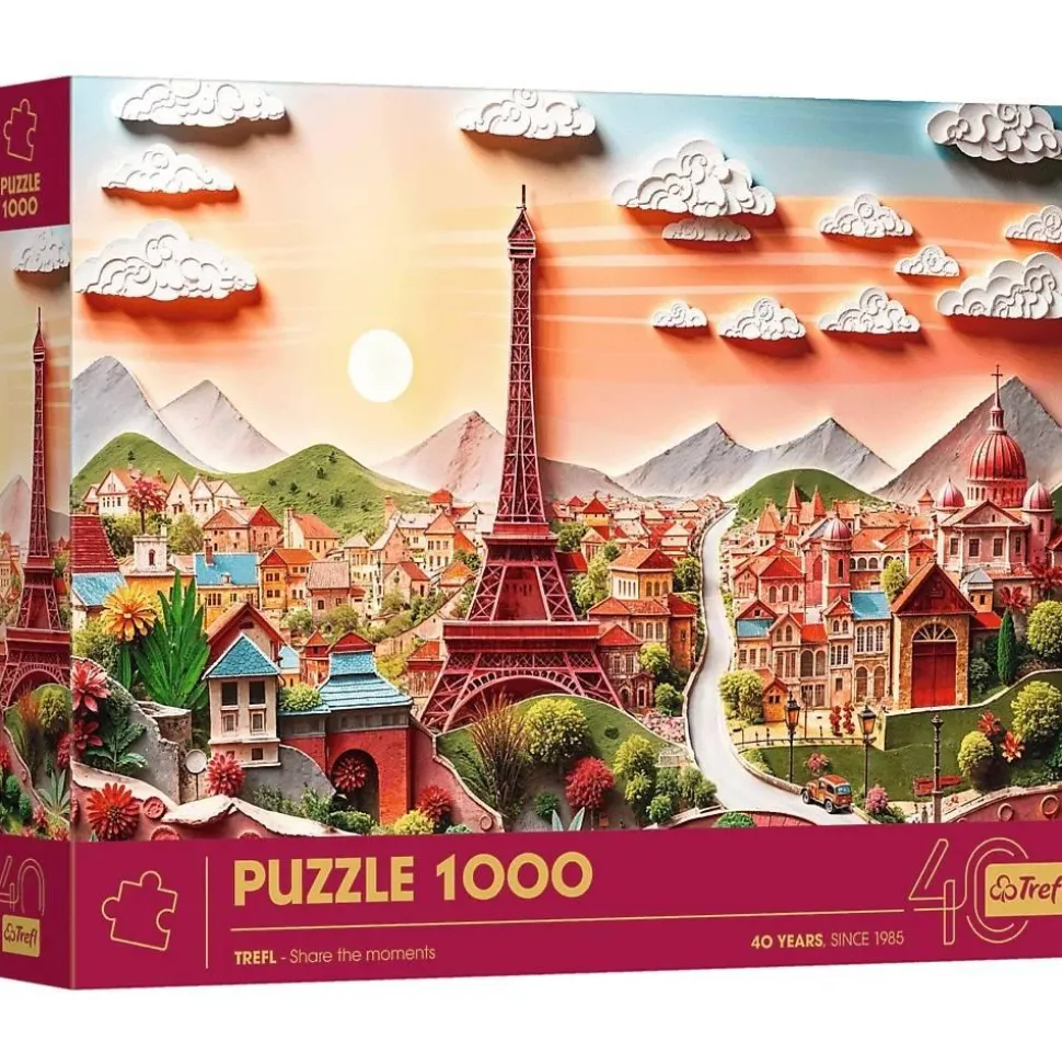 Puzzles 1000 pièces : 40e anniversaire - Paper Art 3D : Paris - Trefl