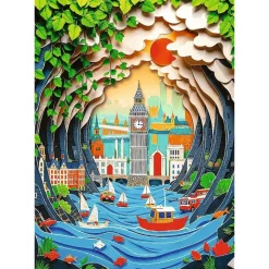 Puzzles 1000 pièces : 40e anniversaire - Paper Art 3D : Londres - Trefl