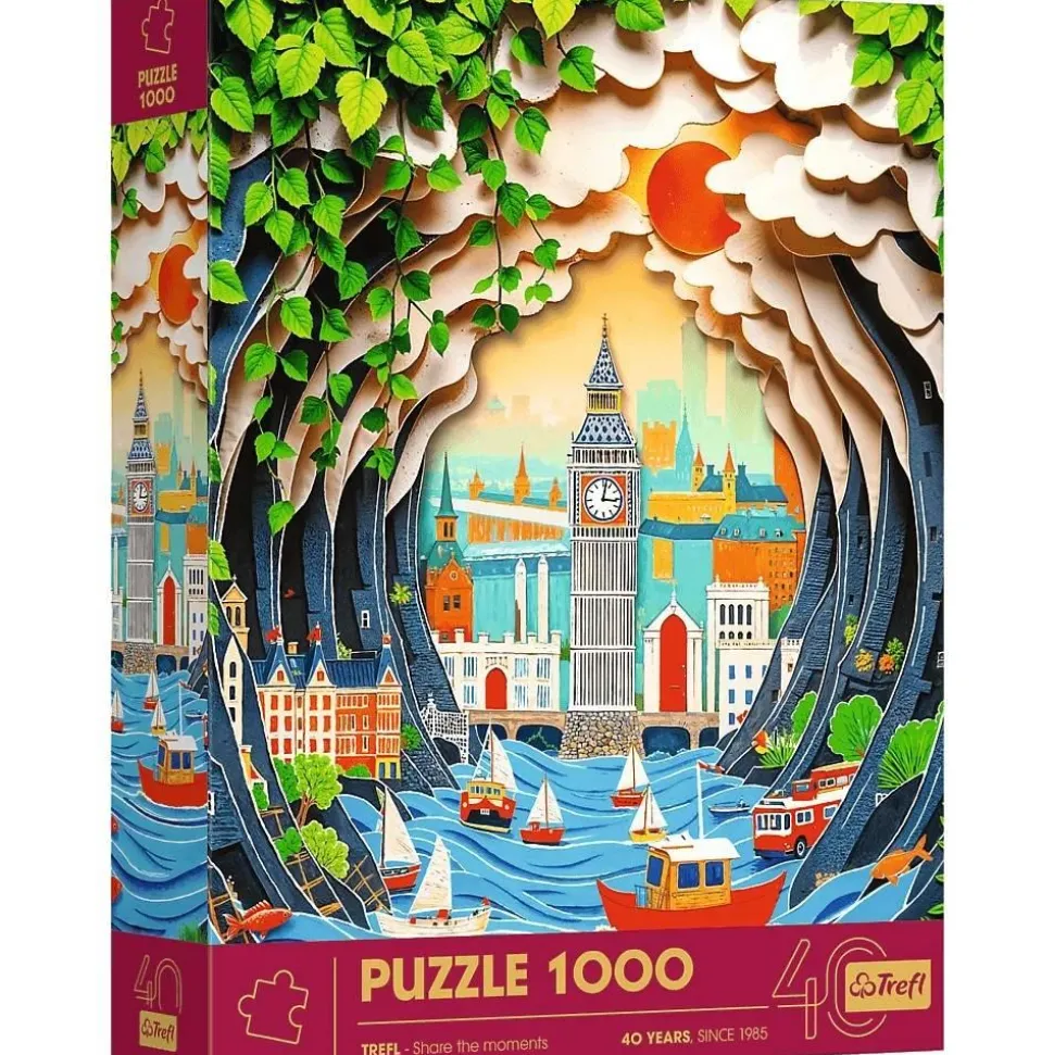 Puzzles 1000 pièces : 40e anniversaire - Paper Art 3D : Londres - Trefl