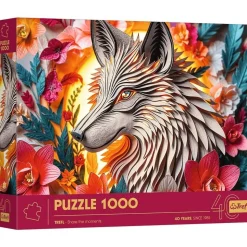 Puzzles 1000 pièces : 40e anniversaire - Paper Art 3D : Loup - Trefl