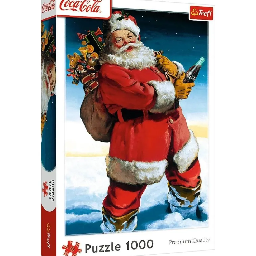 Puzzles 1000 pièces : Père Noël dans la neige / Coca-Cola - Trefl