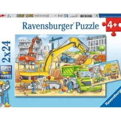 Puzzles 2 x 24 pièces : Beaucoup de travail sur le chantier - Ravensburger