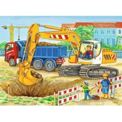 Puzzles 2 x 12 pièces : Chantier et ferme - Ravensburger