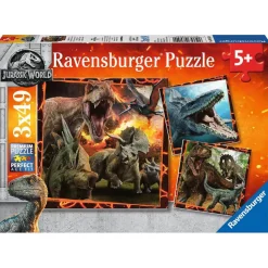 Puzzles 3 x 49 pièces : Jurassic World : Instinct de chasseur - Ravensburger