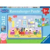 Puzzles 2 x 12 pièces : Les aventures de Peppa Pig - Ravensburger