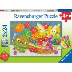 Puzzles 2 x 24 pièces : Les petits fruits et légumes - Ravensburger