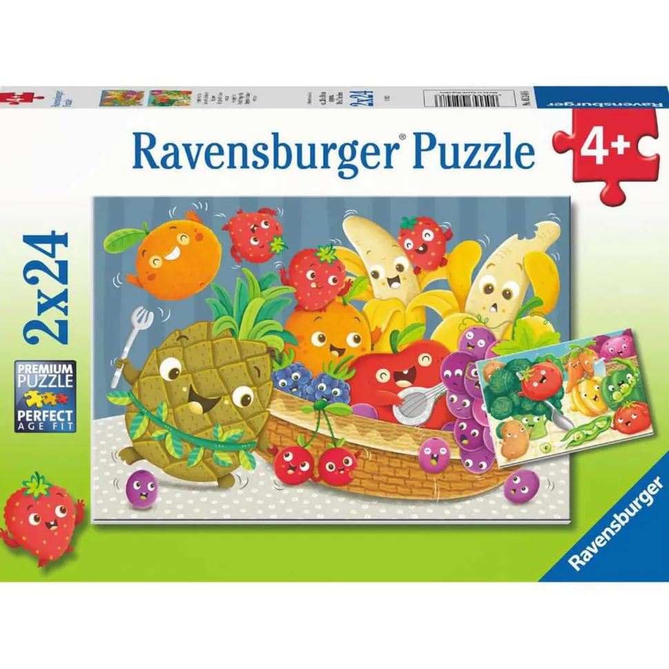 Puzzles 2 x 24 pièces : Les petits fruits et légumes - Ravensburger